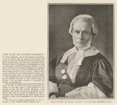 Avdøde ærede Sir Henry Manisty, dommer ved Høyesterett av English Photographer