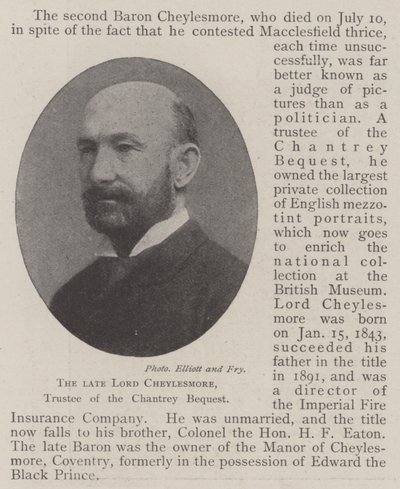 Avdøde Lord Cheylesmore, tillitsmann for Chantrey-legatet av English Photographer