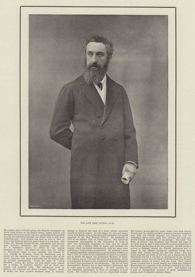 Avdøde Lord Lytton, GCB av English Photographer