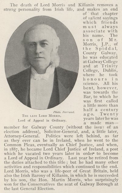 Avdøde Lord Morris, Lord of Appeal in Ordinary av English Photographer
