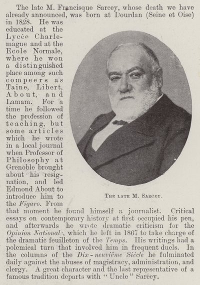 Avdøde M Sarcey av English Photographer