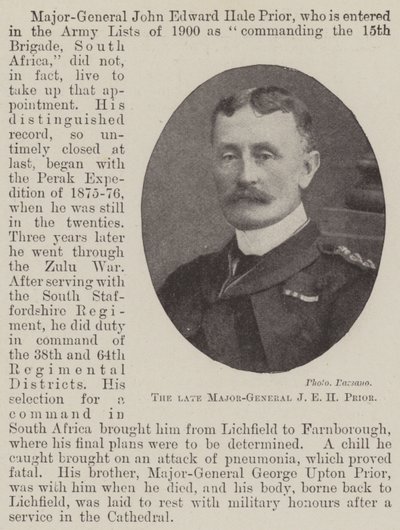 Avdøde generalmajor J E H Prior av English Photographer