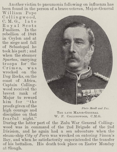 Avdøde generalmajor WP Collingwood, CMG av English Photographer