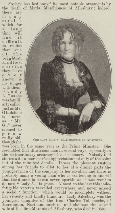 Avdøde Maria, marsjoninne av Ailesbury av English Photographer