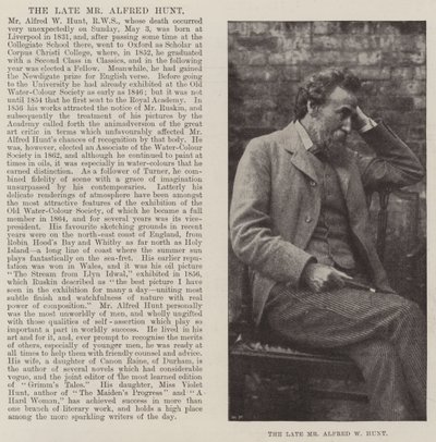 Avdøde herr Alfred W Hunt av English Photographer