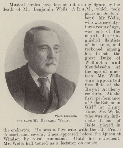 Avdøde herr Benjamin Wells av English Photographer