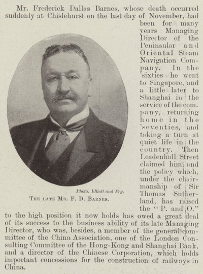 Avdøde Mr F D Barnes av English Photographer