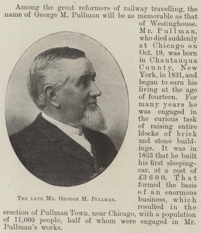 Avdøde herr George M Pullman av English Photographer
