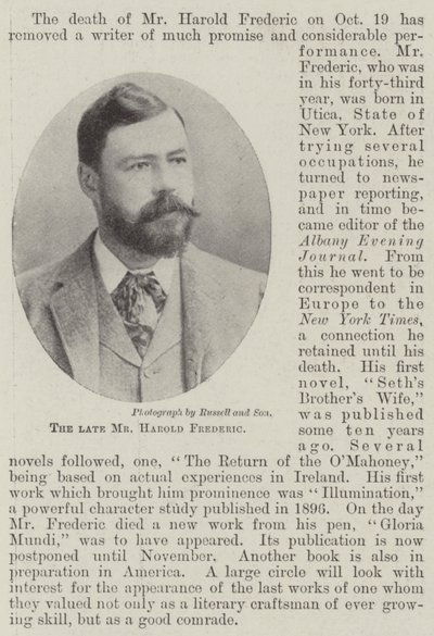 Avdøde herr Harold Frederic av English Photographer