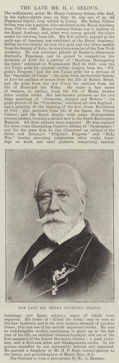 Avdøde Mr Henry Courtney Selous av English Photographer
