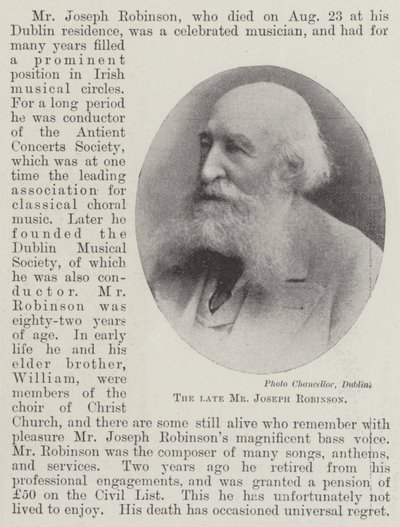 Avdøde herr Joseph Robinson av English Photographer