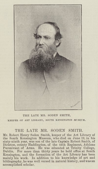 Avdøde Mr Soden Smith, Keeper of Art Library, South Kensington Museum av English Photographer