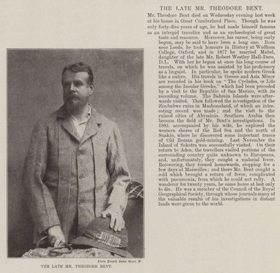 Avdøde Theodore Bent av English Photographer