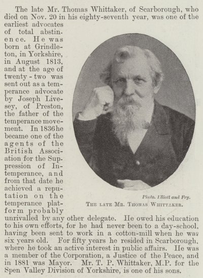 Avdøde Thomas Whittaker av English Photographer