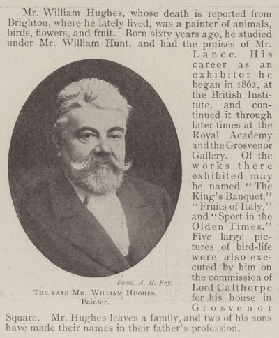 Avdøde Mr William Hughes, maler av English Photographer