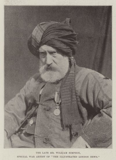 Avdøde Mr William Simpson, spesialkrigskunstner i The Illustrated London News av English Photographer