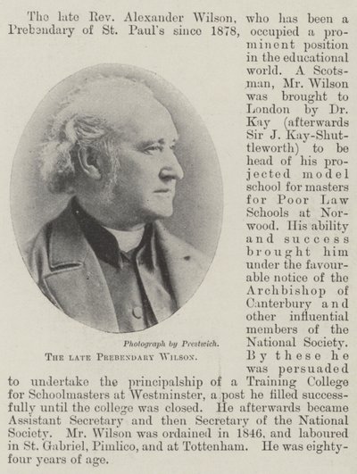 Avdøde prebendary Wilson av English Photographer