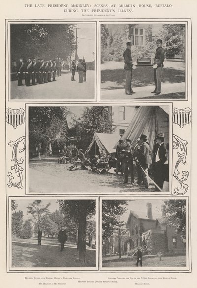 Avdøde president McKinley, scener ved Milburn House, Buffalo, under presidentens sykdom av English Photographer