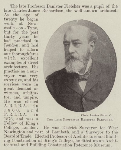 Avdøde professor Banister Fletcher av English Photographer