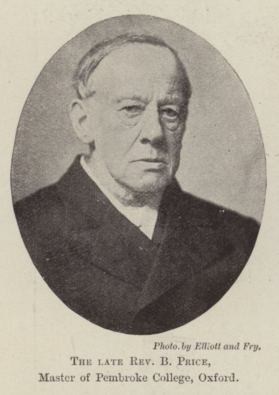 Avdøde pastor B Price, master ved Pembroke College, Oxford av English Photographer