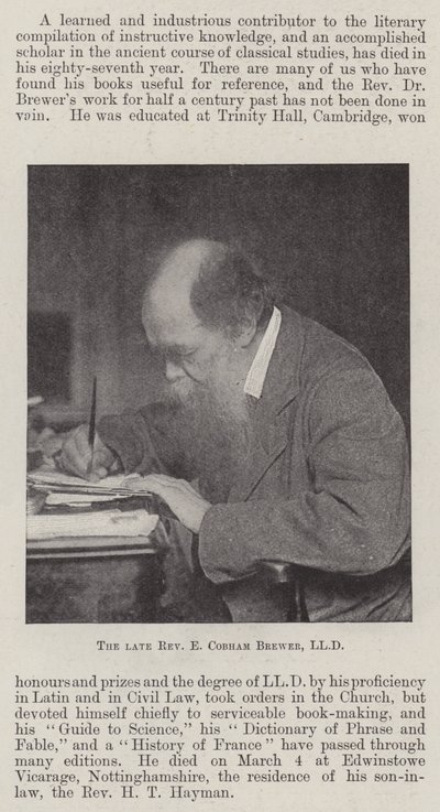 Avdøde pastor E Cobham Brewer, LLD av English Photographer