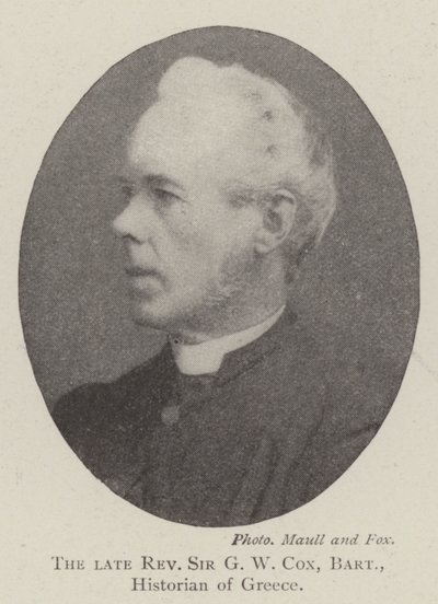 Avdøde pastor Sir GW Cox, baronet, historiker av Hellas av English Photographer