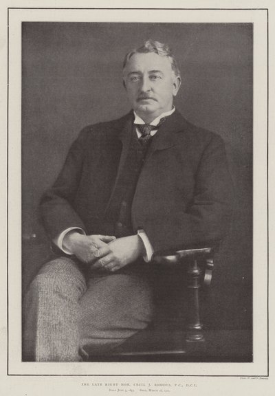Den avdøde høyre ærede Cecil J Rhodes, PC, DCL av English Photographer