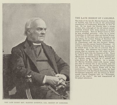 Den avdøde høyre pastor Harvey Goodwin, DD, biskop av Carlisle av English Photographer