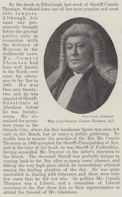 Avdøde sheriff Comrie Thomson, QC av English Photographer