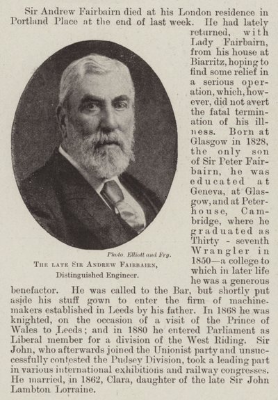 Avdøde Sir Andrew Fairbairn, Distinguished Engineer av English Photographer