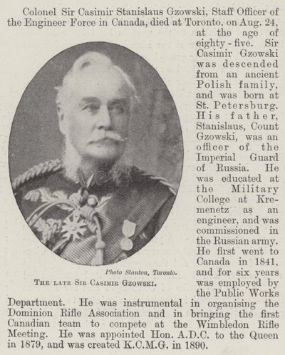 Avdøde Sir Casimir Gzowski av English Photographer