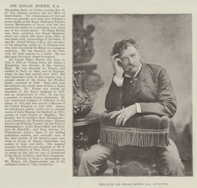 Avdøde Sir Edgar Boehm, RA, skulptør av English Photographer