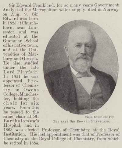 Avdøde Sir Edward Frankland av English Photographer