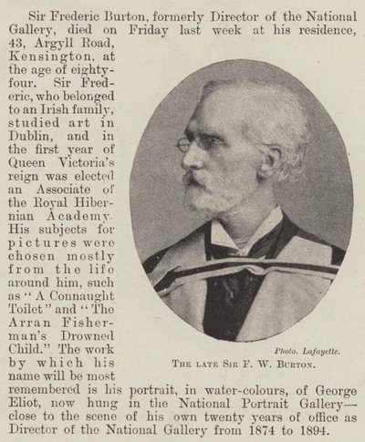 Avdøde Sir FW Burton av English Photographer