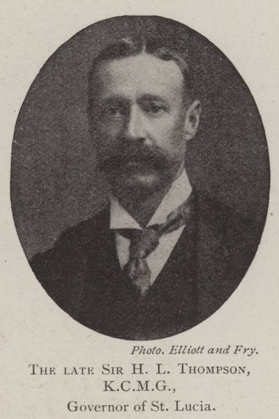 Avdøde Sir H L Thompson, KCMG, guvernør i St Lucia av English Photographer