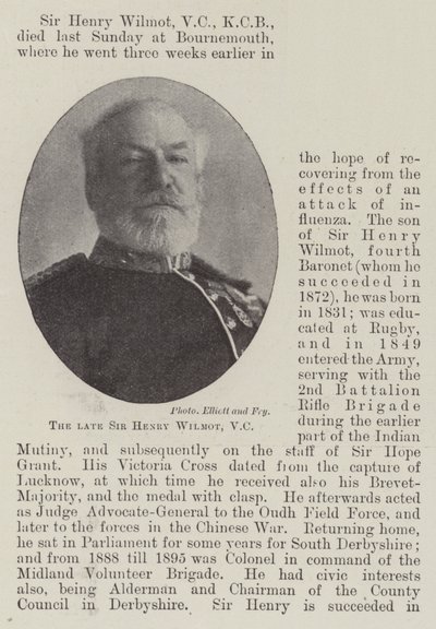 Avdøde Sir Henry Wilmot, VC av English Photographer