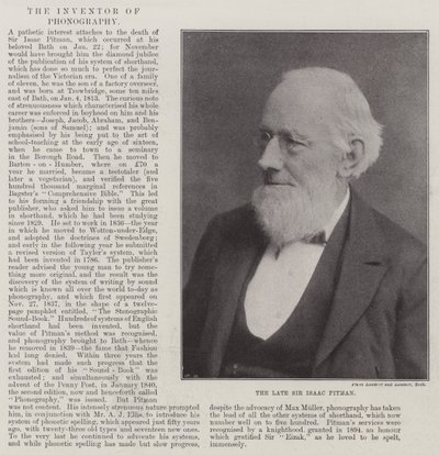 Avdøde Sir Isaac Pitman av English Photographer