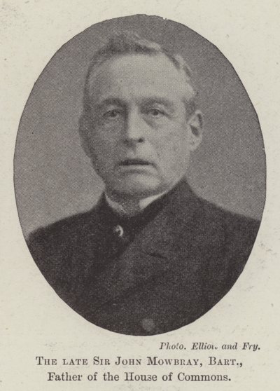 Avdøde Sir John Mowbray, Baronet, far til Underhuset av English Photographer