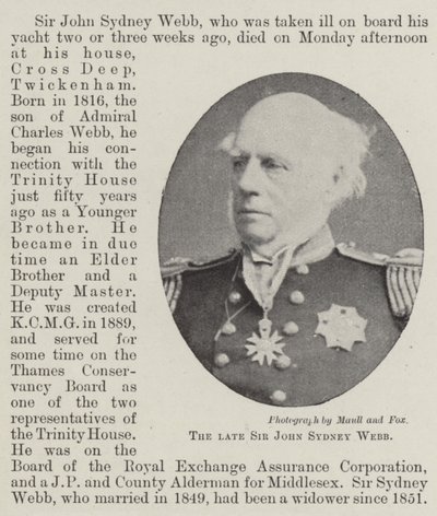 Avdøde Sir John Sydney Webb av English Photographer