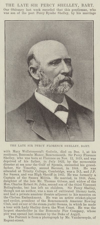 Avdøde Sir Percy Florence Shelley, Baronet av English Photographer