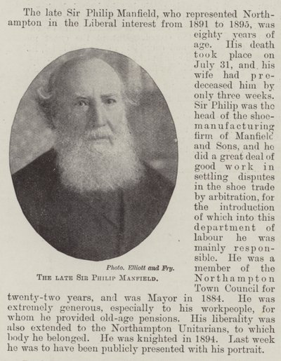 Avdøde Sir Philip Manfield av English Photographer