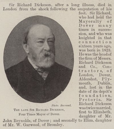 Avdøde Sir Richard Dickeson, fire ganger ordfører i Dover av English Photographer