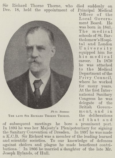 Avdøde Sir Richard Thorne Thorne av English Photographer