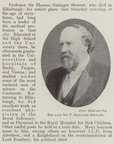 Avdøde Sir T Grainger Stewart av English Photographer
