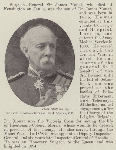 Avdøde kirurg-general Sir J Mouat, VC av English Photographer