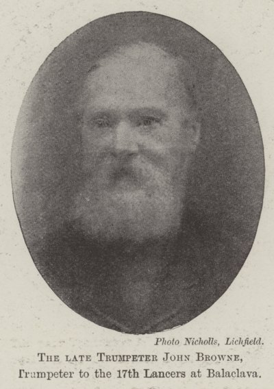 Den avdøde trompetisten John Browne, trompetisten til de 17. Lancers ved Balaclava av English Photographer