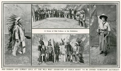 Åpningen av Golden West-utstillingen på Earls Court: Røde indianere og cowboyjenter av English Photographer