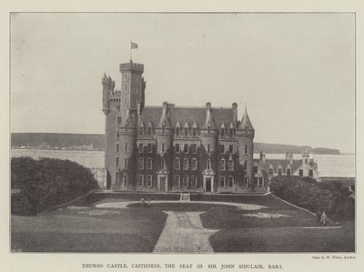 Thurso Castle, Caithness, setet til Sir John Sinclair, Baronet av English Photographer