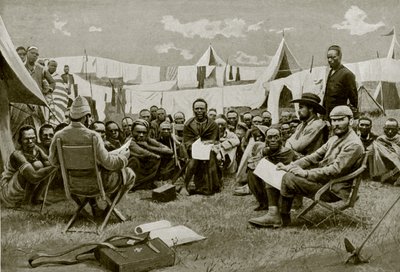 Traktatinngåelse i Øst-Afrika (s/hvitt bilde) av English Photographer