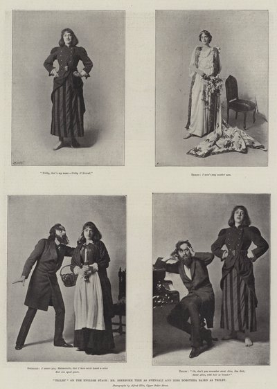 Trilby på den engelske scenen, Mr Beerbohm Tree som Svengali og frøken Dorothea Baird som Trilby av English Photographer